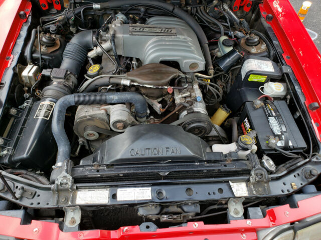 1989 Red Ford Mustang Convertible