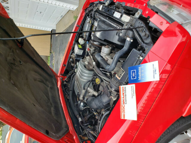 1989 Red Ford Mustang Convertible