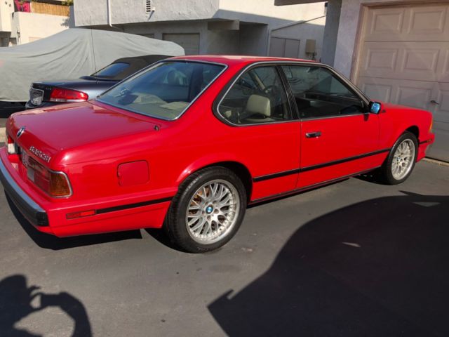 1989 Cinnabar Red BMW 6-Series Coupe