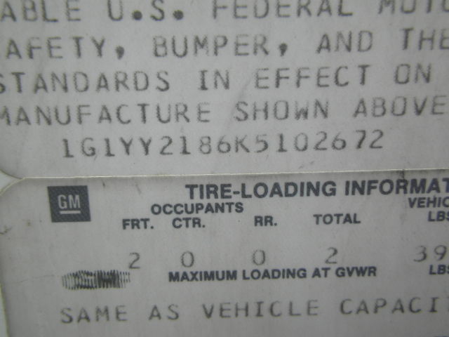 1989 White Chevrolet Corvette Coupe