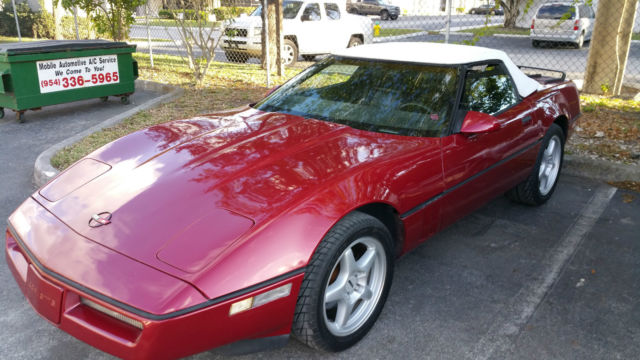 1989 Burgundy Chevrolet Corvette Convertible