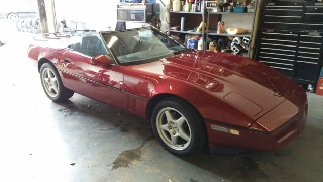 1989 Burgundy Chevrolet Corvette Convertible