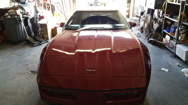 1989 Burgundy Chevrolet Corvette Convertible