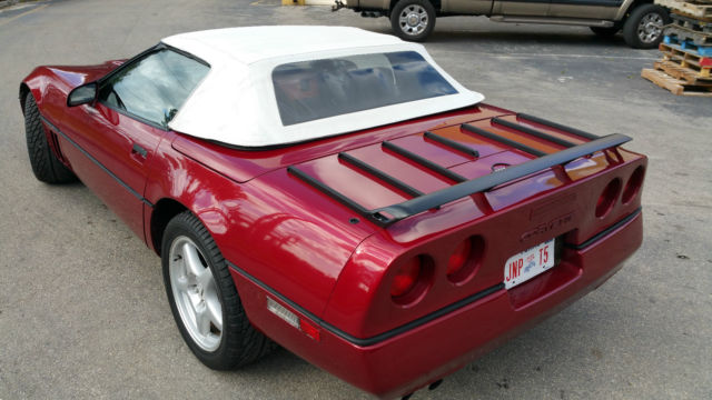1989 Burgundy Chevrolet Corvette Convertible