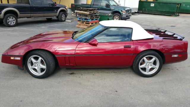 1989 Burgundy Chevrolet Corvette Convertible