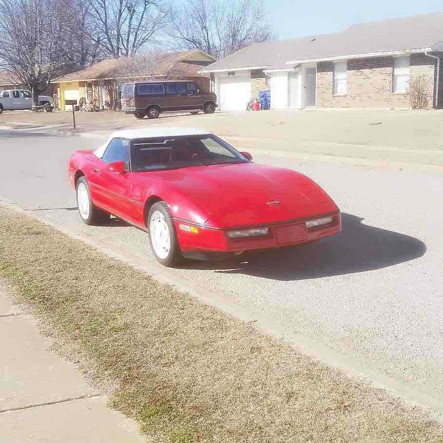1989 Red Chevrolet Corvette Convertible