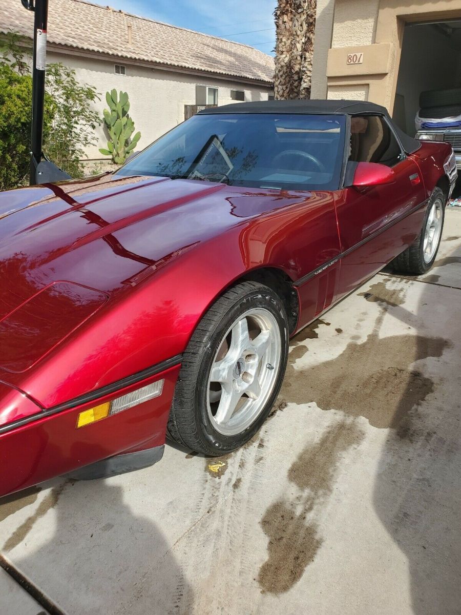 1989 Red Chevrolet Corvette Convertible