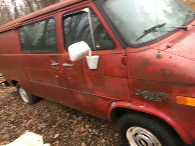 1989 red Chevrolet G20 Van