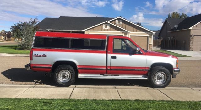 1989 Red/Silver Chevrolet C/K Pickup 1500 Standard Cab Pickup