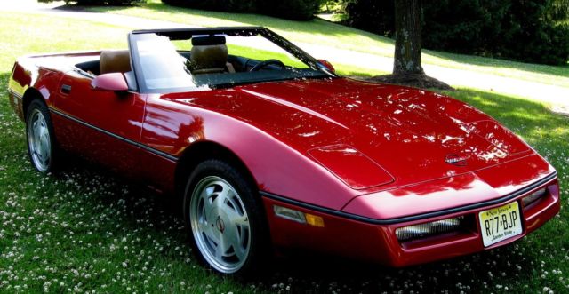 1989 Dark Red Metallic Chevrolet Corvette Convertible