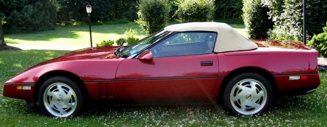 1989 Dark Red Metallic Chevrolet Corvette Convertible