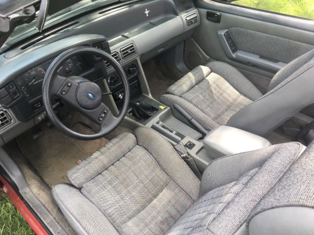 1989 Red Ford Mustang Convertible
