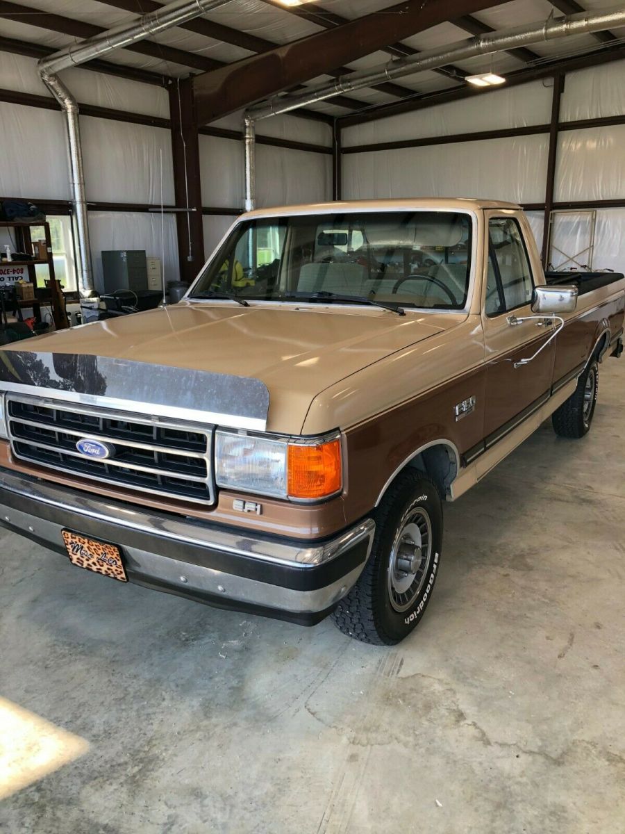 1989 LT Tan & Brown Ford F-150 Standard Cab Pickup