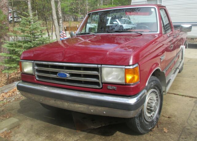 1989 Burgundy Ford F-250 Standard Cab Pickup