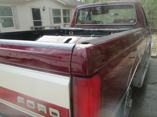 1989 Burgundy Ford F-250 Standard Cab Pickup
