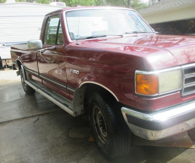 1989 Burgundy Ford F-250 Standard Cab Pickup
