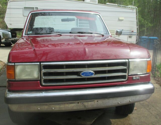1989 Burgundy Ford F-250 Standard Cab Pickup