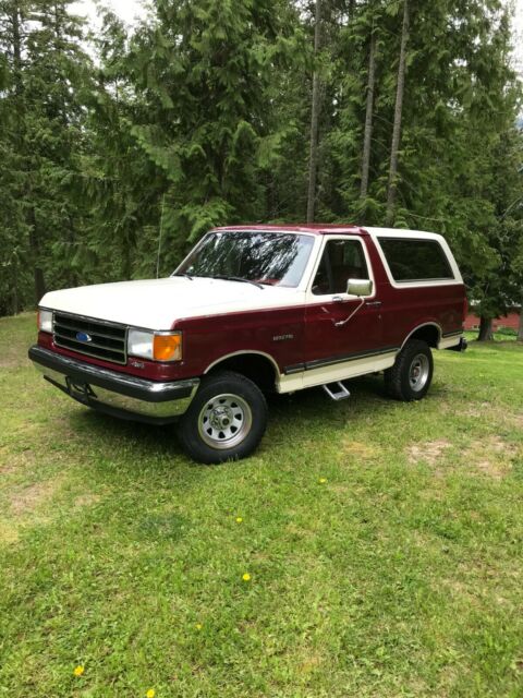 1989 Burgundy Ford Bronco SUV