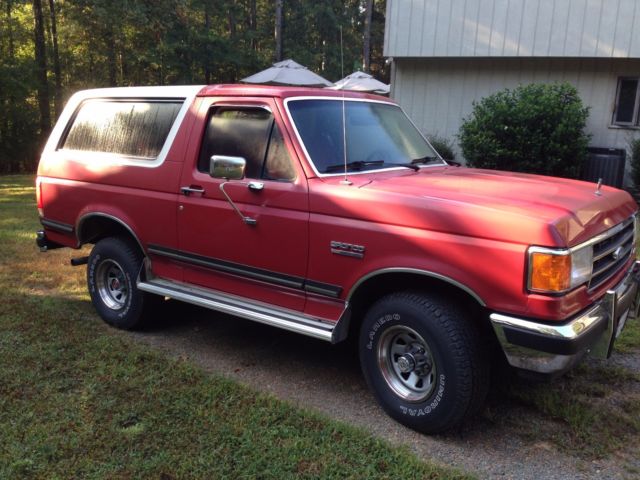 1989 Red Ford Bronco