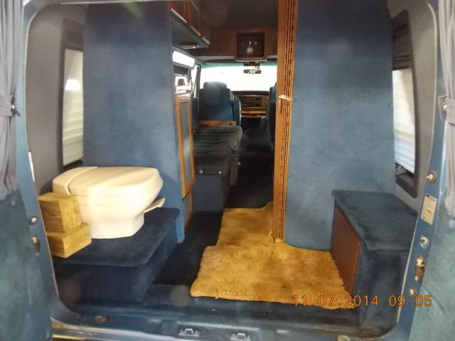 1989 Blue Ford E-Series Van Van Camper