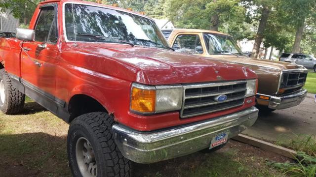 1989 Red Ford F-150 Standard Cab Pickup