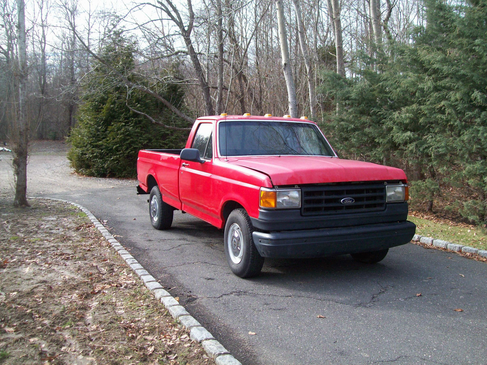 1989 Red Ford F-250 Standard Cab Pickup