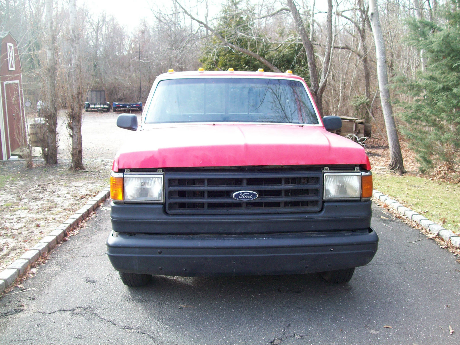1989 Red Ford F-250 Standard Cab Pickup