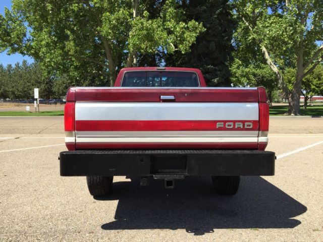1989 RED AND White Ford F-250 Standard Cab Pickup