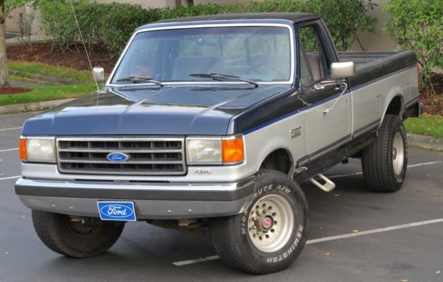 1989 Blue over Silver Ford F-250 Standard Cab Pickup