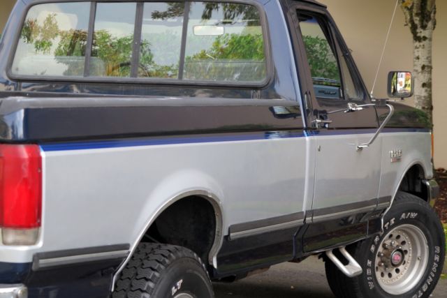 1989 Blue over Silver Ford F-250 Standard Cab Pickup