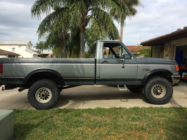 1989 Two Tone Grey Ford F-350 Standard Cab Pickup