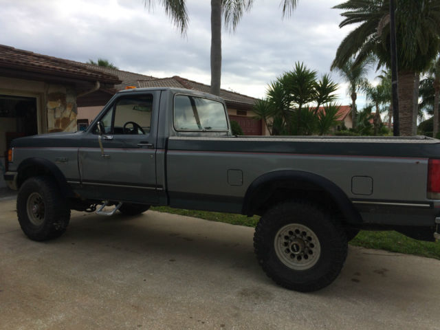 1989 Two Tone Grey Ford F-350 Standard Cab Pickup