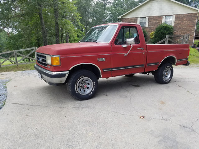 1989 Red Ford F-150 Standard Cab Pickup