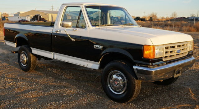 1989 White & Black Ford F-250 Standard Cab Pickup
