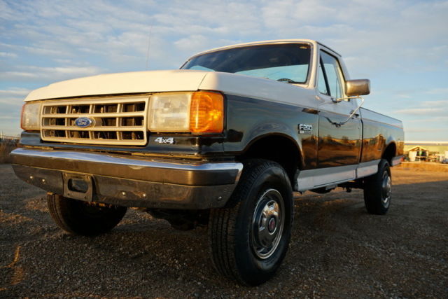 1989 White & Black Ford F-250 Standard Cab Pickup