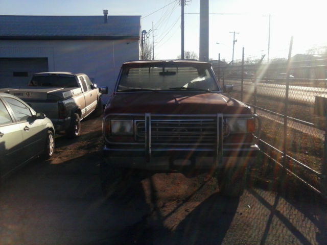 1989 Red Ford F-350 Standard Cab Pickup