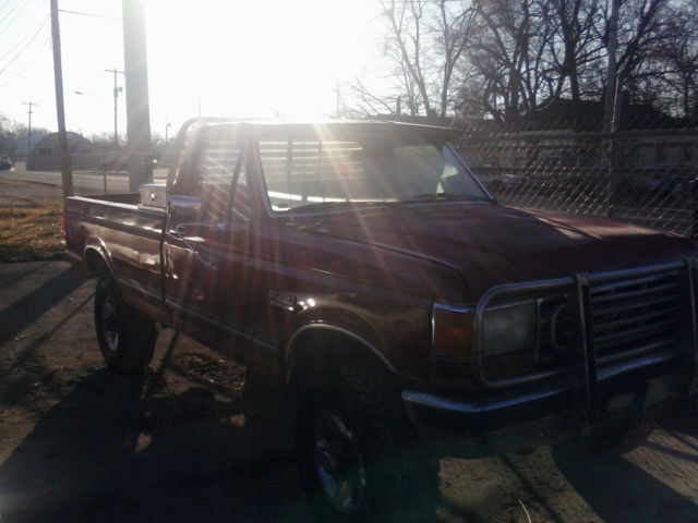 1989 Red Ford F-350 Standard Cab Pickup