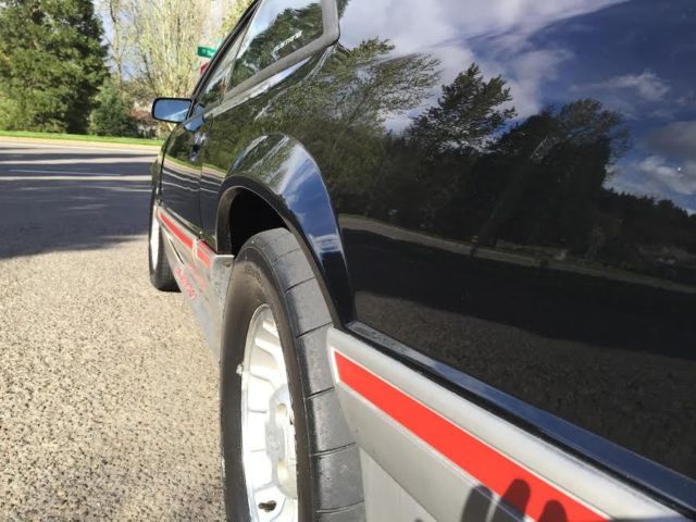 1989 black and gray Ford Mustang Hatchback