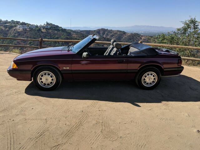 1989 Red Ford Mustang Convertible