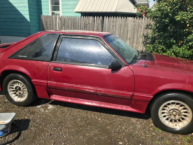 1989 Red Ford Mustang Hatchback