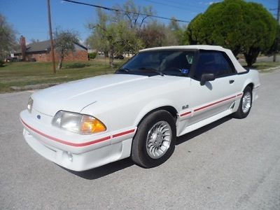 1989 White Ford Mustang Convertible