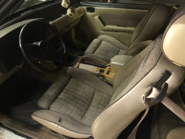 1989 White Ford Mustang Convertible