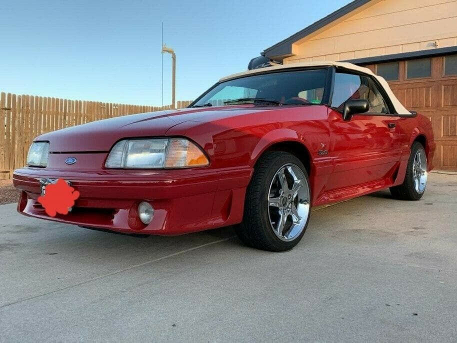 1989 Red Ford Mustang Convertible