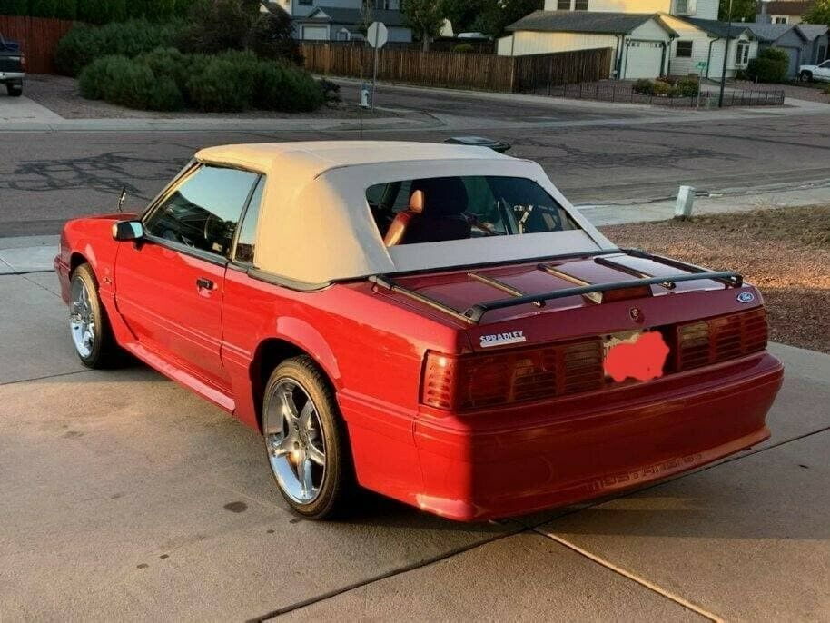 1989 Red Ford Mustang Convertible