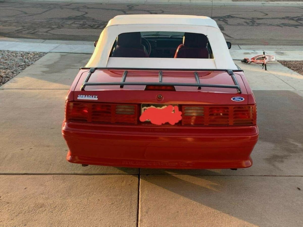 1989 Red Ford Mustang Convertible
