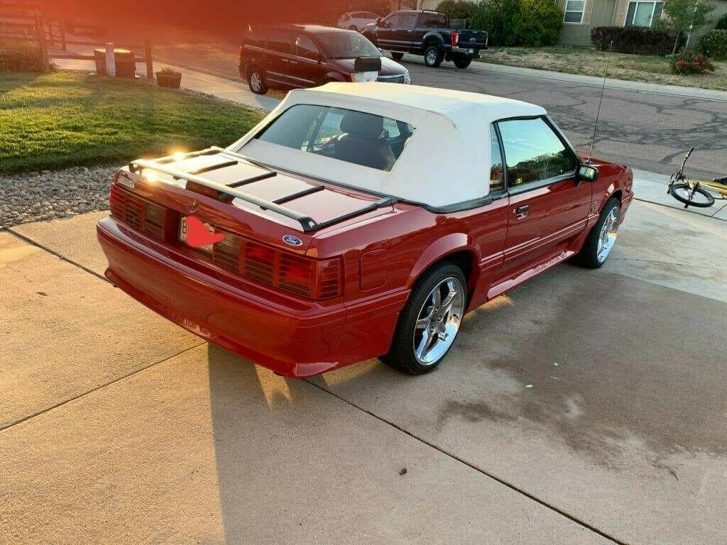 1989 Red Ford Mustang Convertible