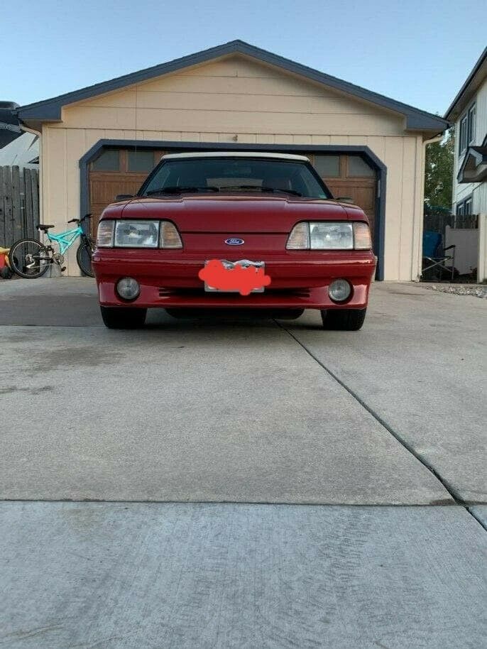 1989 Red Ford Mustang Convertible