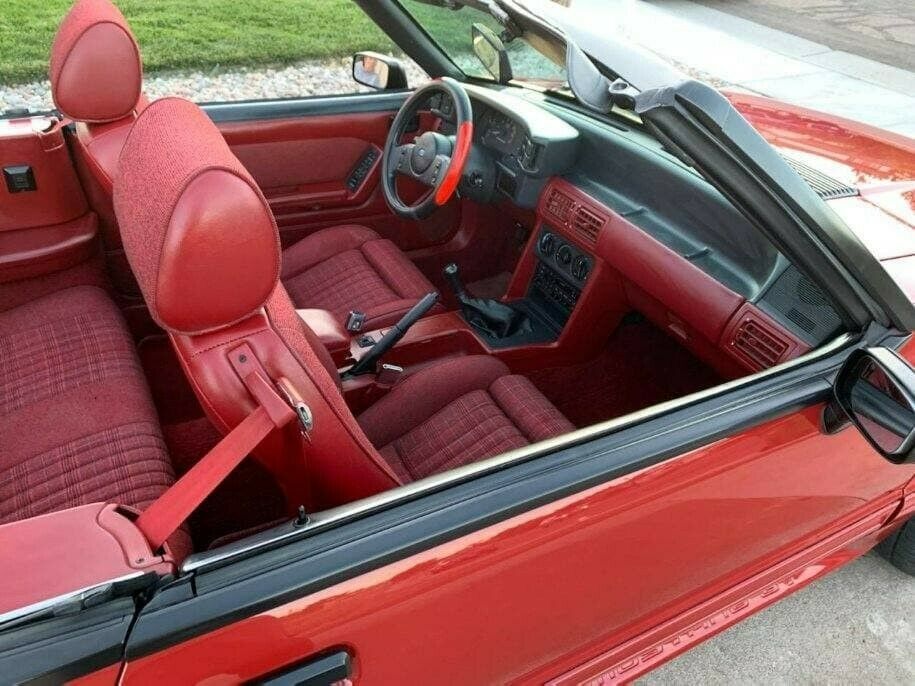 1989 Red Ford Mustang Convertible