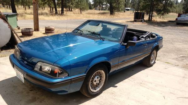 1989 Blue Ford Mustang Convertible