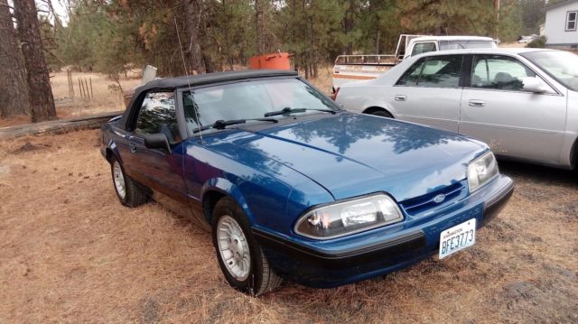 1989 Blue Ford Mustang Convertible